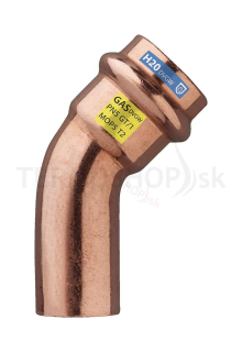Medený oblúk 45° MF 15 voda/plyn