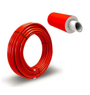 Rúra PEX/AL/PEX 16x2 s izoláciou červená - pre rozvody vody a kúrenia