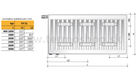 Radiátor Purmo CV11 900/2000