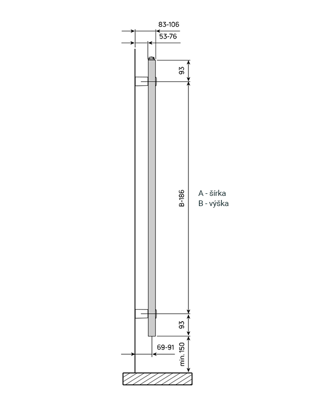 Kúpelňový radiátor Purmo Flores CH 400 x 770 rovný, chróm